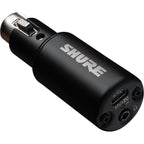 Shure MVX2U Gen 2 USB audio interface with professional input and output ports, compact design, and sleek black finish.