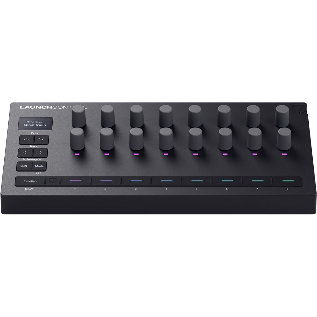 Novation Launch Control 3 MIDI controller with pad and knob layout for music production and live performance.