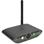 iFi Audio ZEN Stream 3 music streamer shown in sleek black with display screen and control buttons on top.