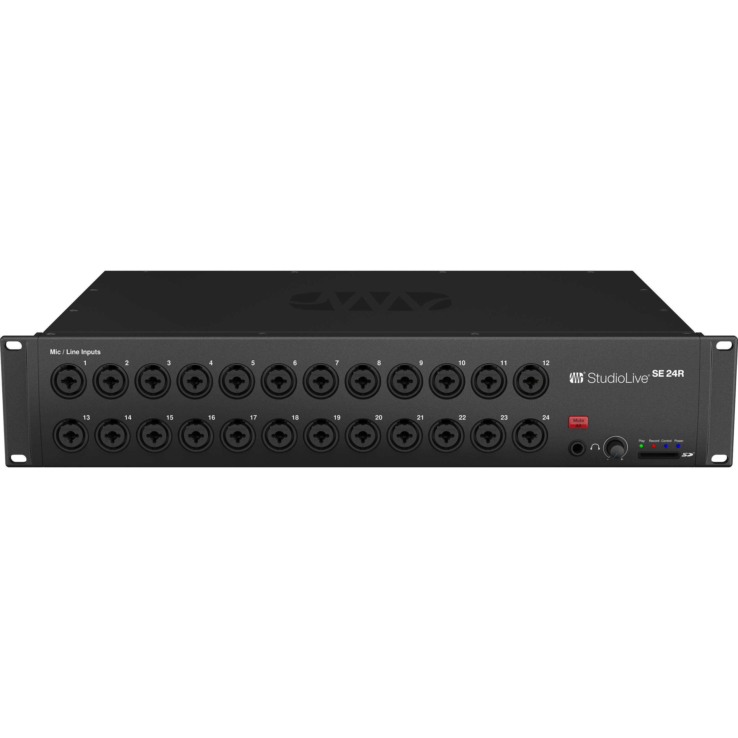 PreSonus StudioLive Series III SE 24R digital mixer with multiple input channels and control knobs for live sound mixing.