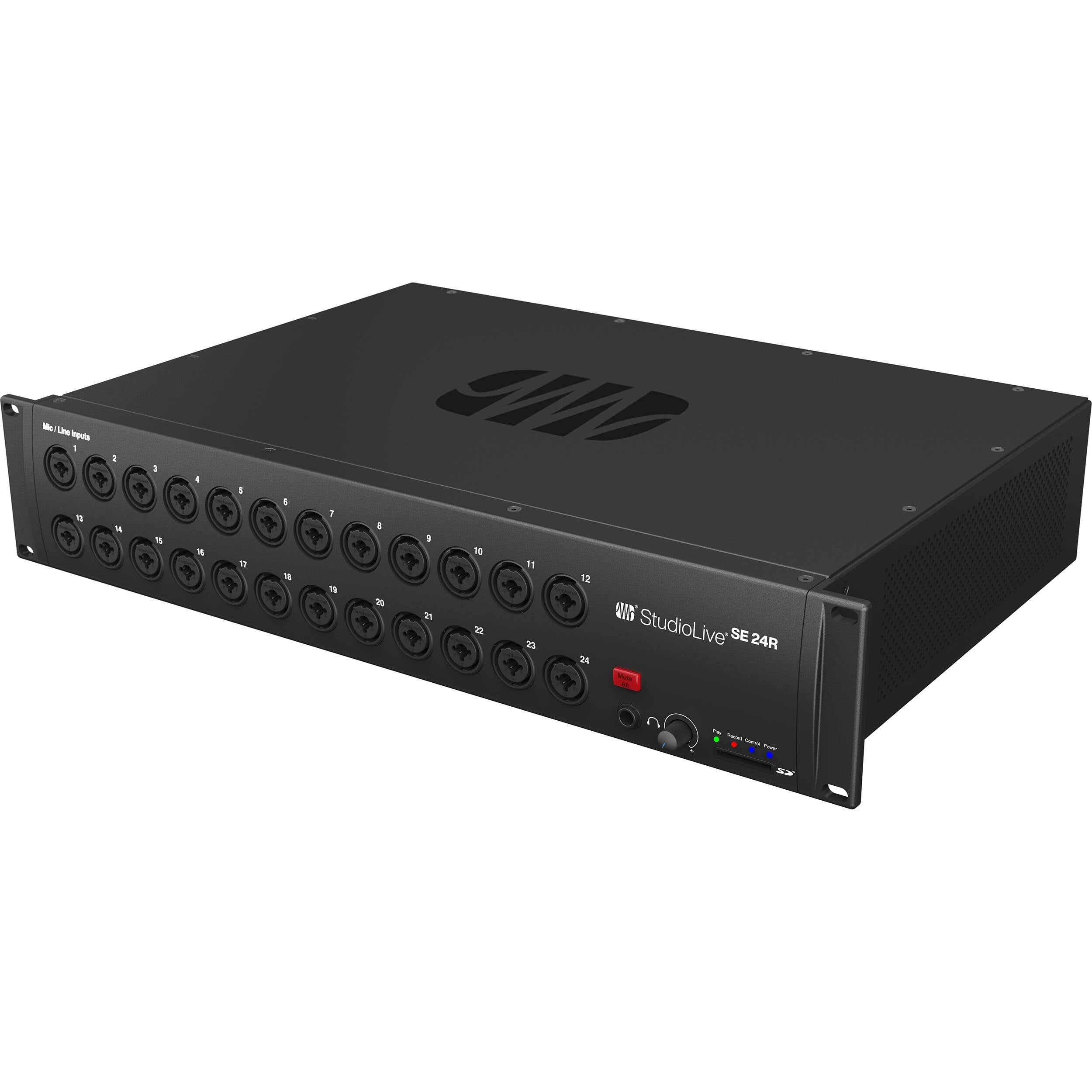 PreSonus StudioLive Series III SE 24R digital mixer with multiple input channels and control knobs for live sound mixing.