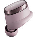 Bowers & Wilkins Pi8 wireless in-ear headphones with sleek design and in-ear earbuds, black color, and inline controls.