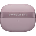 Bowers & Wilkins Pi8 wireless in-ear headphones with sleek black earbuds and charging case on a white background.
