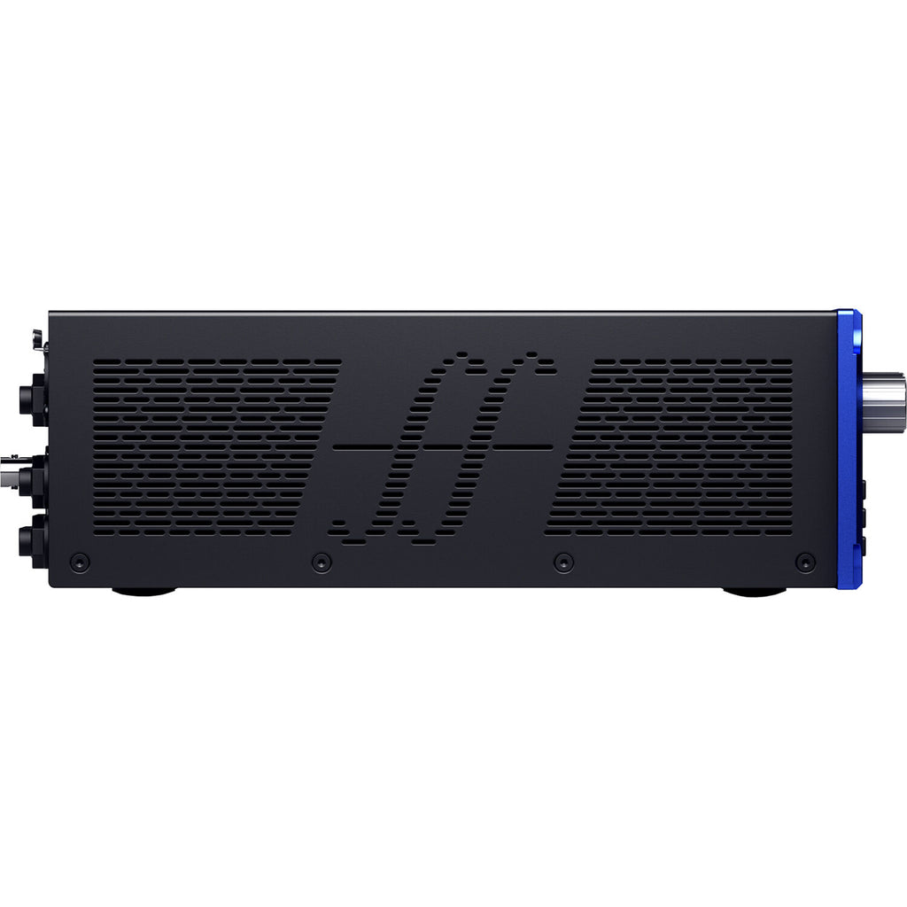 Focusrite ISA C8X USB audio interface with two microphone preamps and input/output connections on a sleek black device.