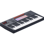 Novation FLkey 2 49 MIDI keyboard with 49 keys, colorful pads, and control knobs for music production and performance.