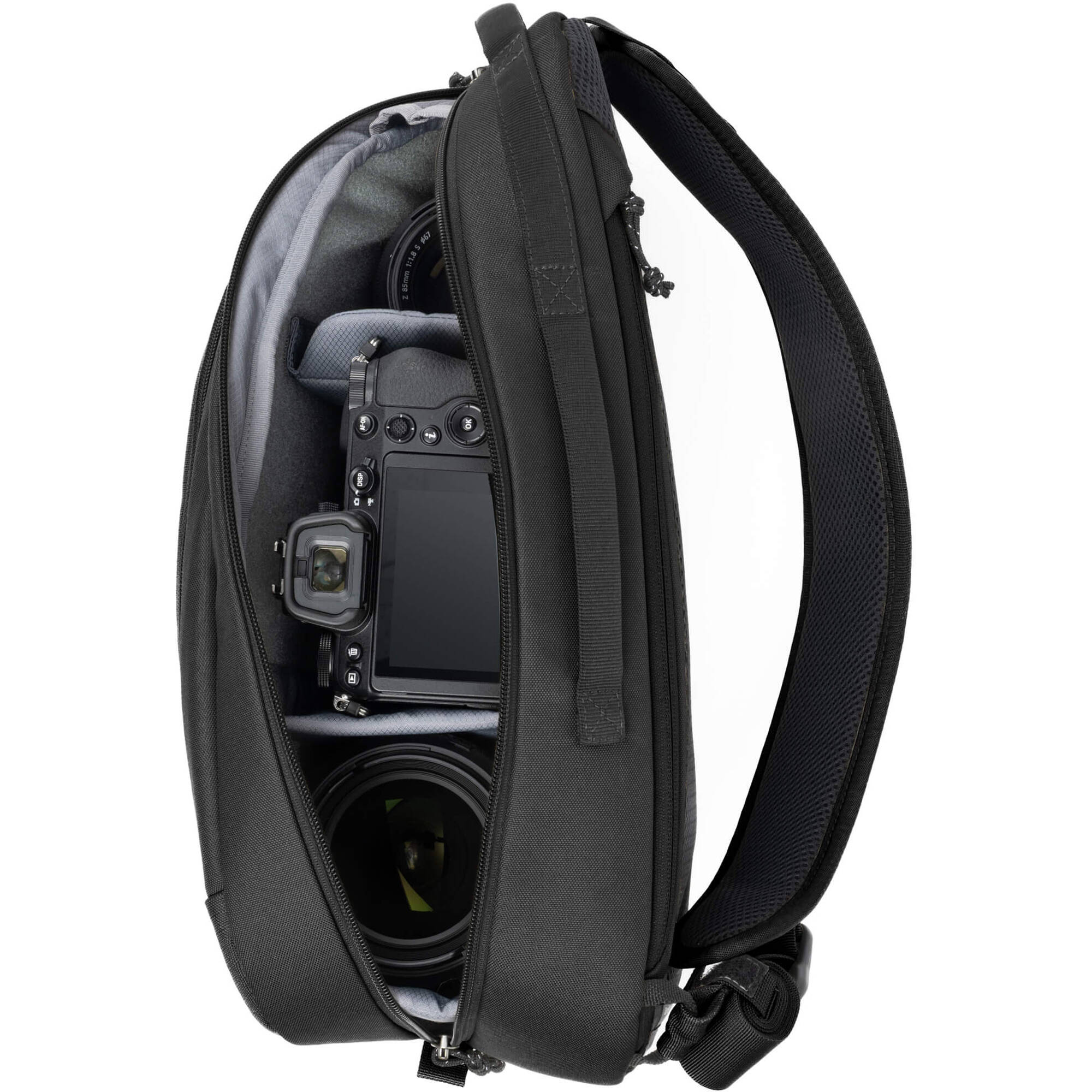 Think Tank TurnStyle video equipment bag with adjustable strap and multiple compartments for camera gear and accessories.