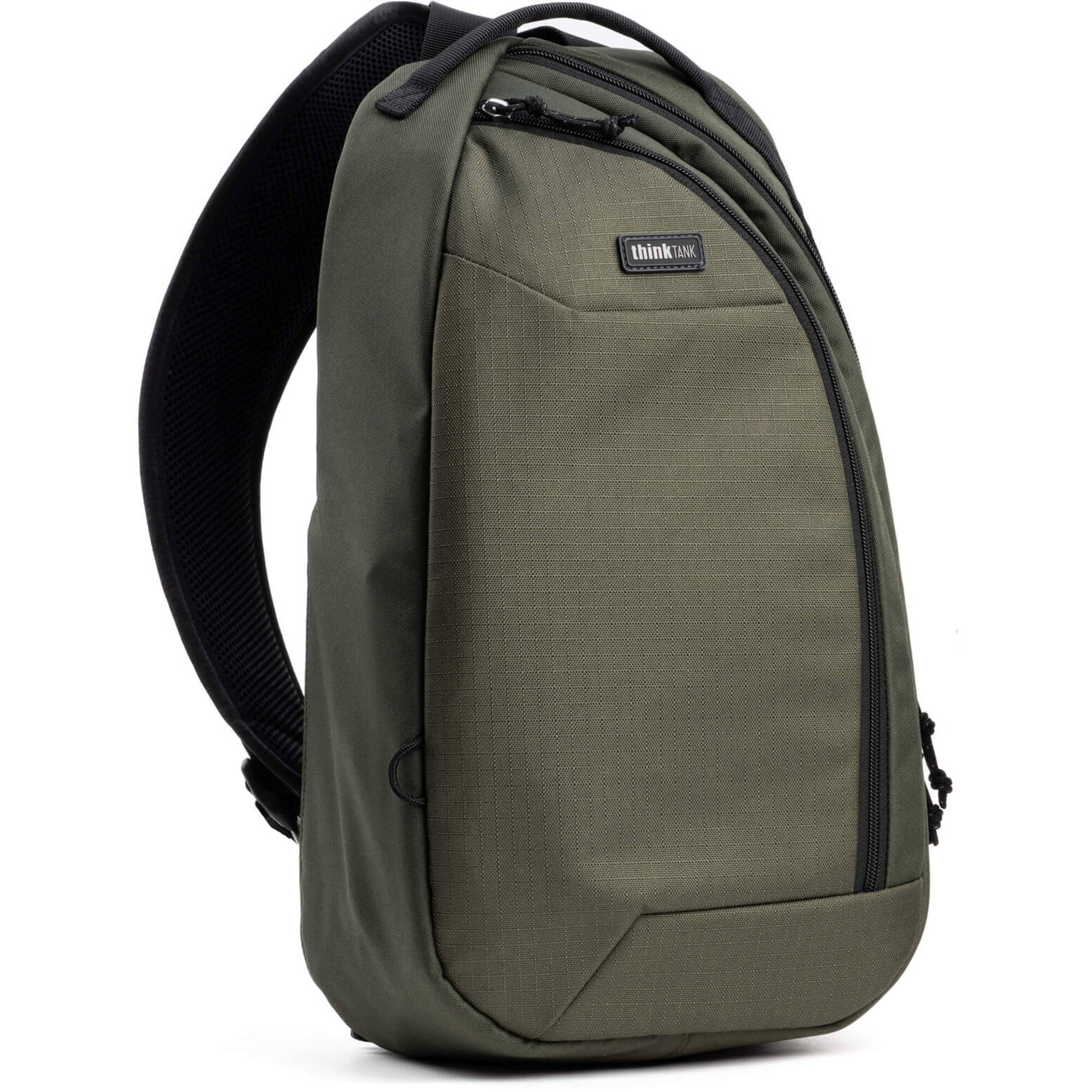 Think Tank TurnStyle video equipment bag with adjustable strap and multiple compartments for camera gear and accessories.
