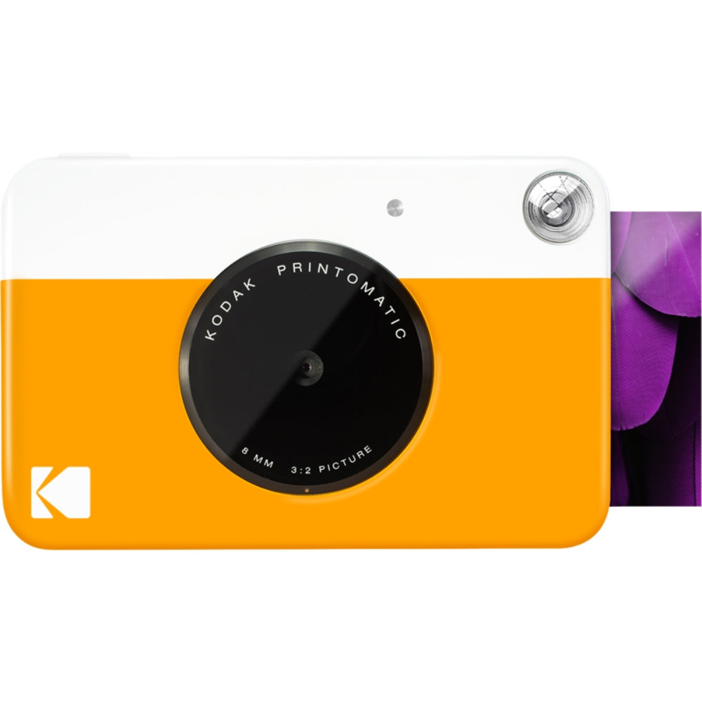 Kodak Printomatic instant compact camera with black body and lens, ready to capture and print photos instantly.