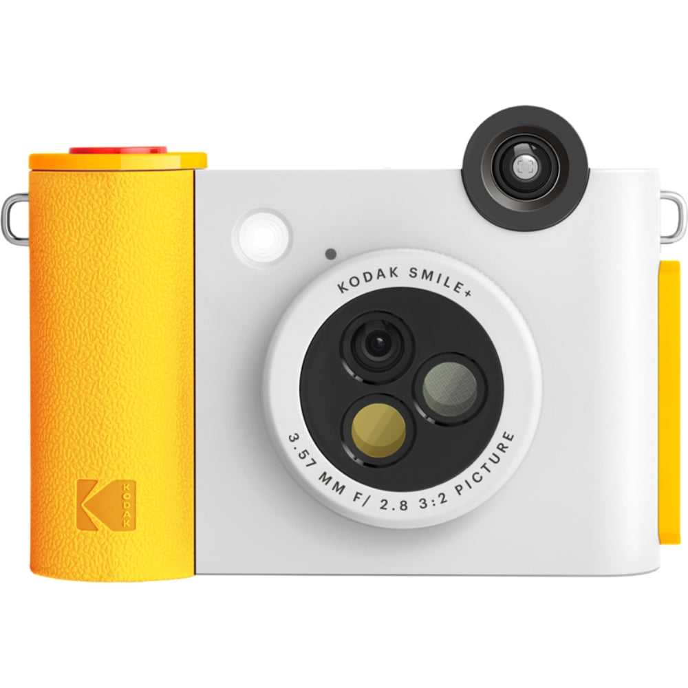 Kodak Smile+ instant compact camera with colorful design and viewfinder, ideal for quick photo printing and casual photography.