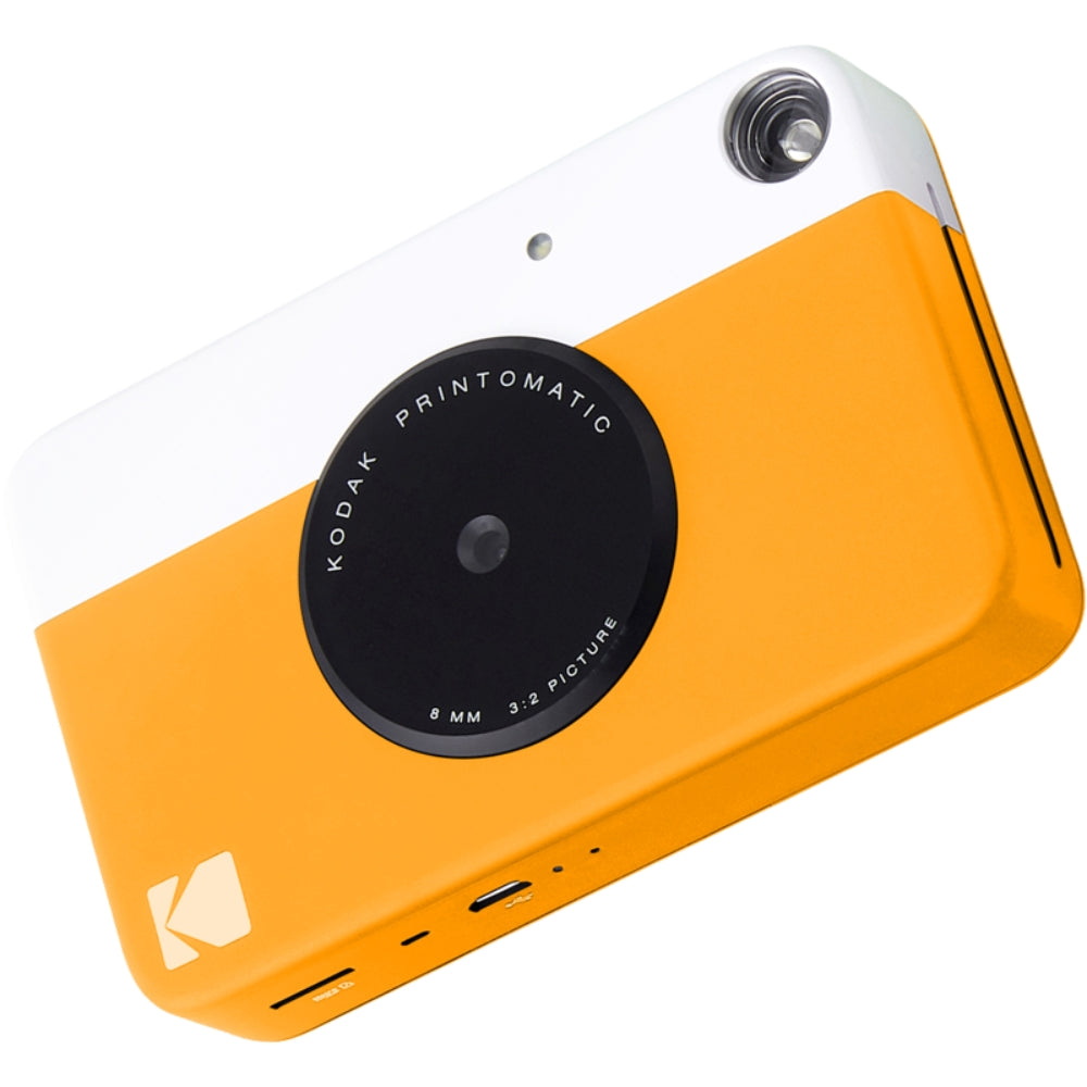 Kodak Printomatic instant and compact camera with black body, ready to take quick photos for instant printing.
