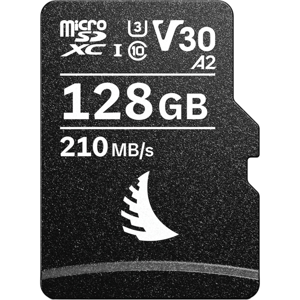 Angelbird AV PRO MK2 microSD V30 memory card showing the card's label and branding for high-speed data storage.