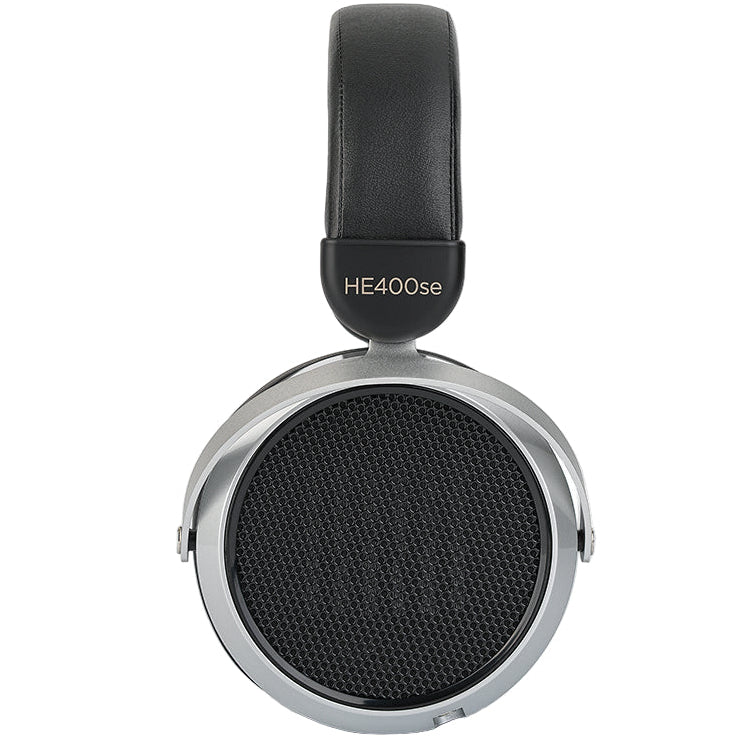 HiFiMAN HE400se wired headphones with open-back design and plush ear cushions, displayed on a neutral background.