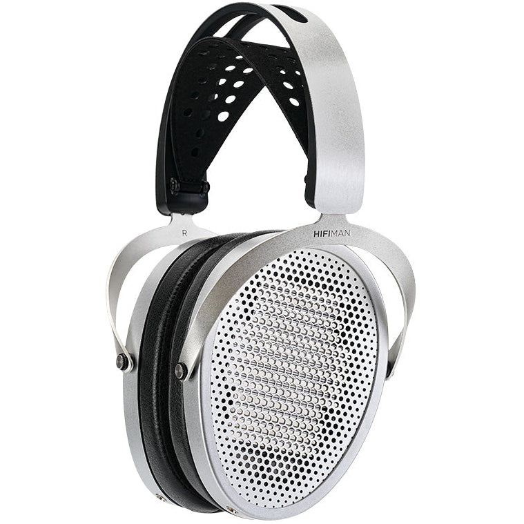 HiFiMAN Edition XV wired headphones with over-ear design and plush ear cushions, black finish, and detailed audio components.