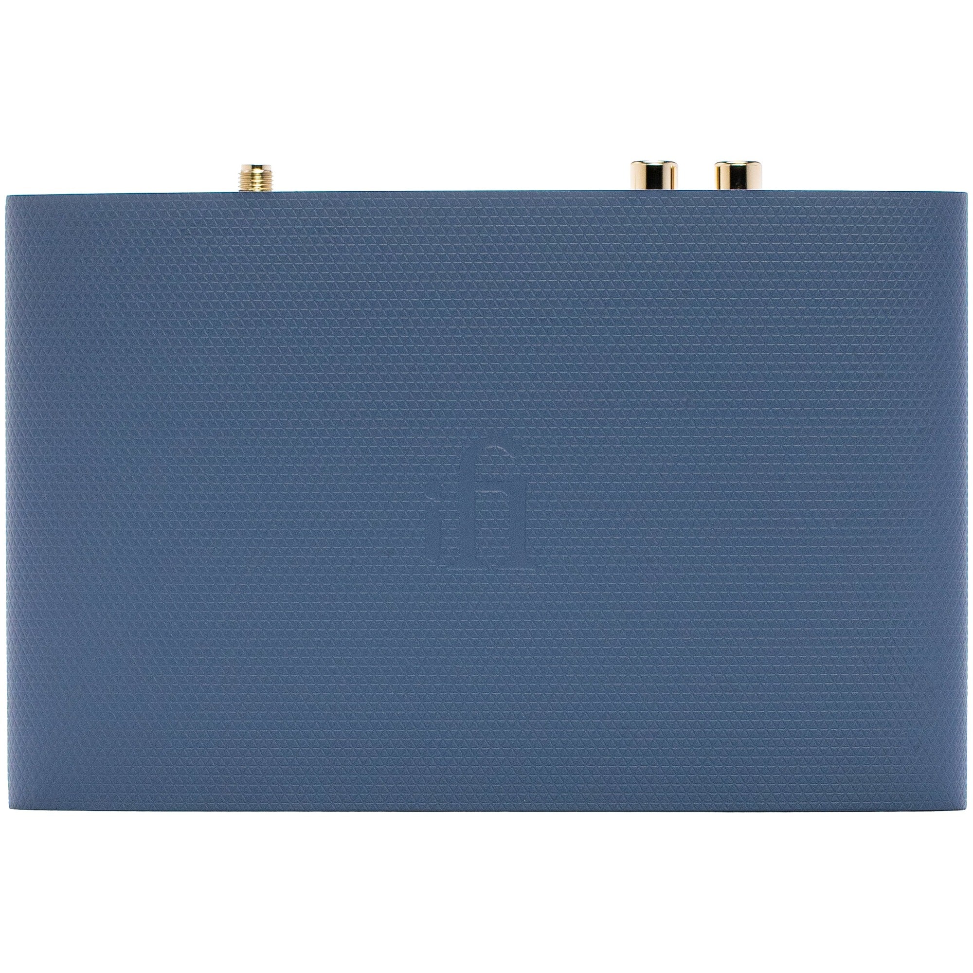 iFi Audio ZEN Air Blue 2 Bluetooth and Wi-Fi audio receiver with sleek black design and control buttons, connected to audio equipment.