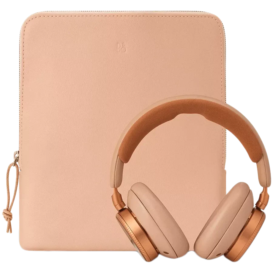 Bang & Olufsen Beoplay H100 wireless headphones with sleek over-ear design and plush ear cushions.