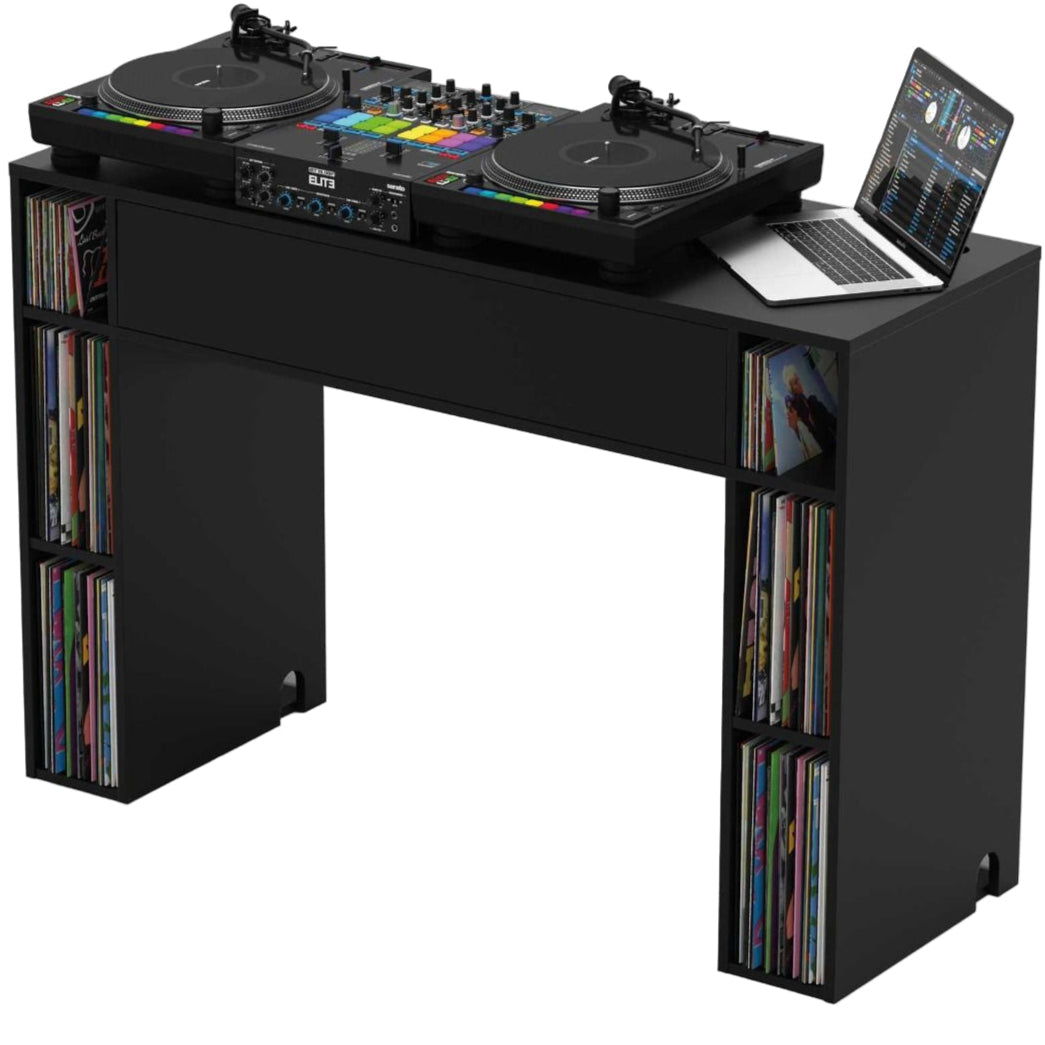 Glorious Modular Mix Station DJ table with adjustable components and sleek design for professional music mixing setup.