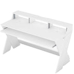 Glorious Sound Desk Pro studio furniture with a sleek wooden surface and sturdy metal frame for professional audio setups.