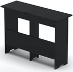 Glorious Mix Station 2 DJ table with sleek black design and workspace for audio equipment and accessories.