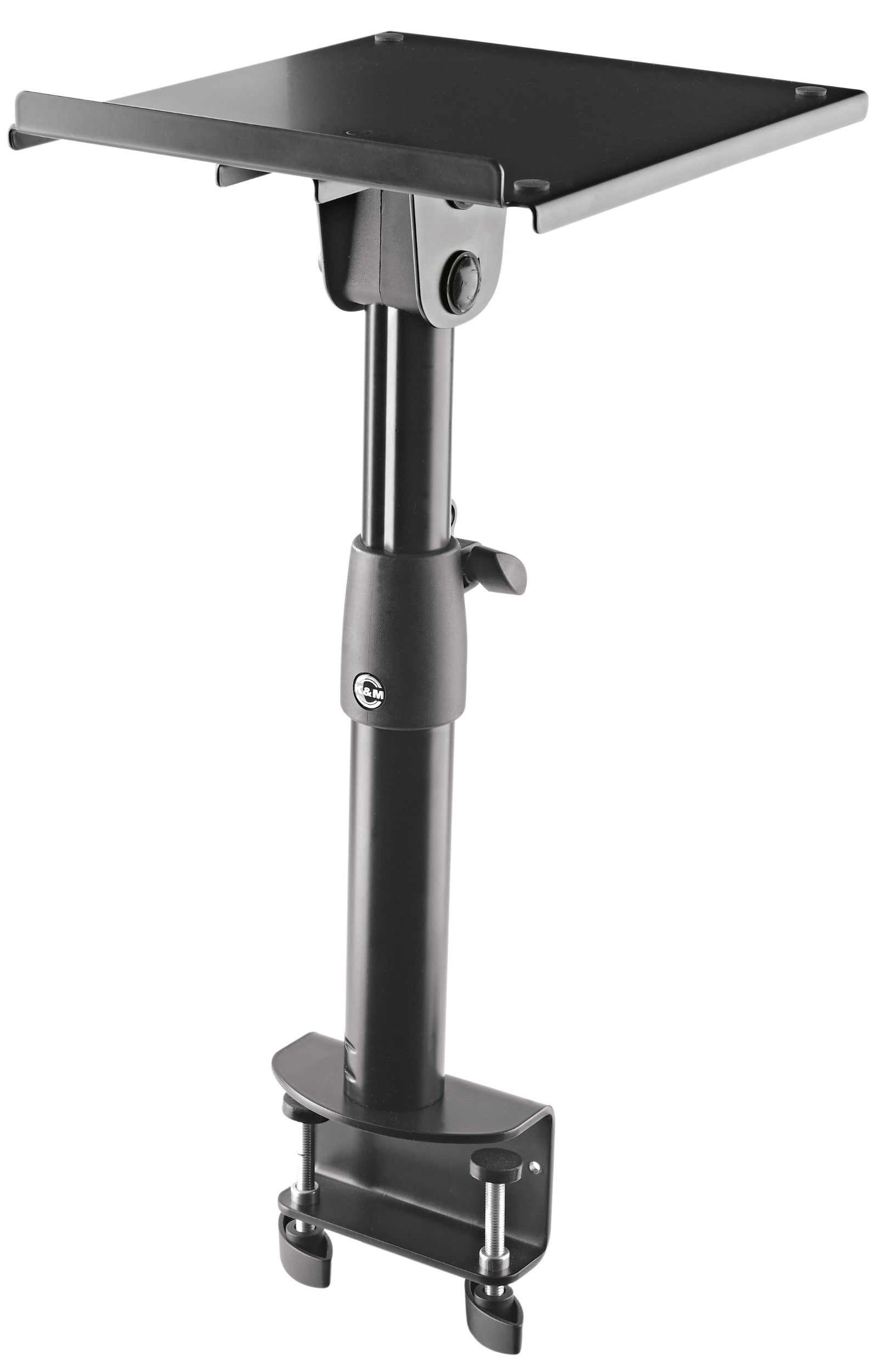 K&M 26778 studio monitor stands with adjustable height and sturdy design for audio monitoring setups