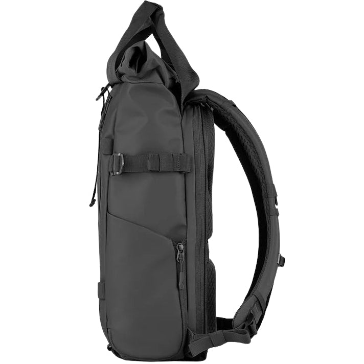 Wandrd Prvke bag designed for video equipment with multiple compartments and durable black nylon exterior.