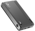 Zhiyun Molus Power Bank 130W portable charger with multiple USB ports and digital display showing battery level.