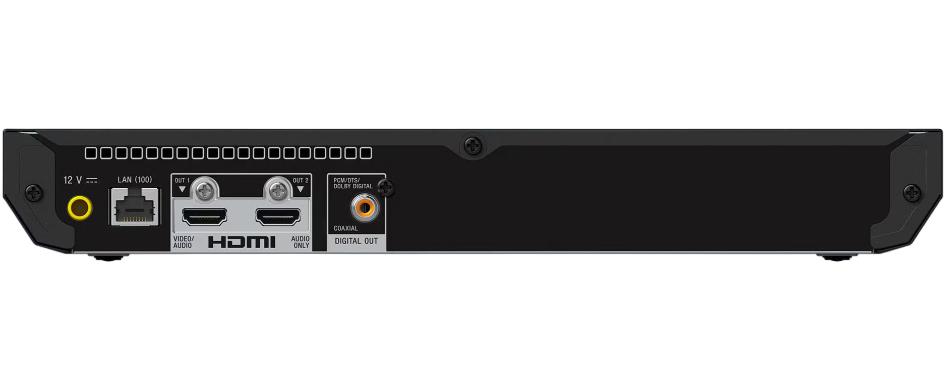 Sony UBP-X700 CD player with disc tray and control buttons, sleek black media player for high-quality audio playback.