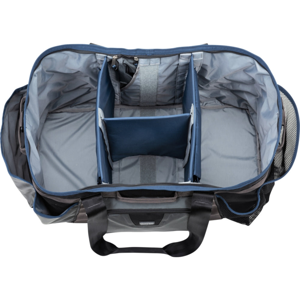 Think Tank Freeway Longhaul video equipment bag with padded compartments and sturdy handles for carrying professional gear.
