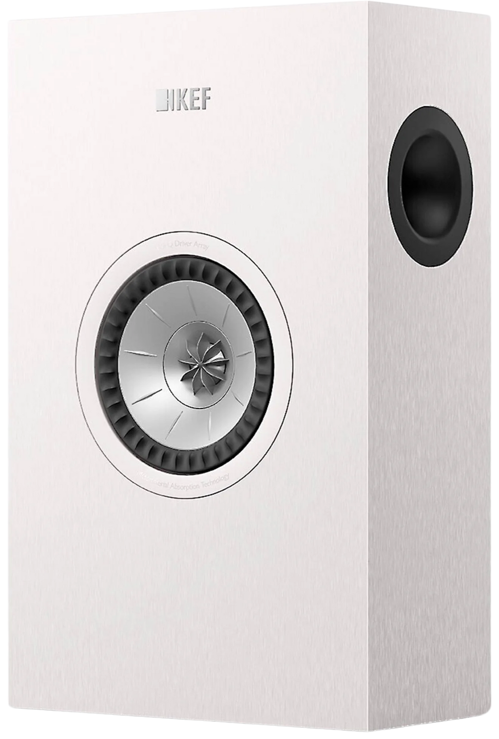 KEF Q4 Meta in-wall and outdoor speakers, sleek black design with grille and mounting hardware visible, ideal for high-quality audio installations
