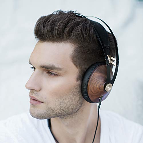 Meze Audio 99 Classics wired headphones with walnut and silver finish, featuring over-ear design and cushioned ear cups.
