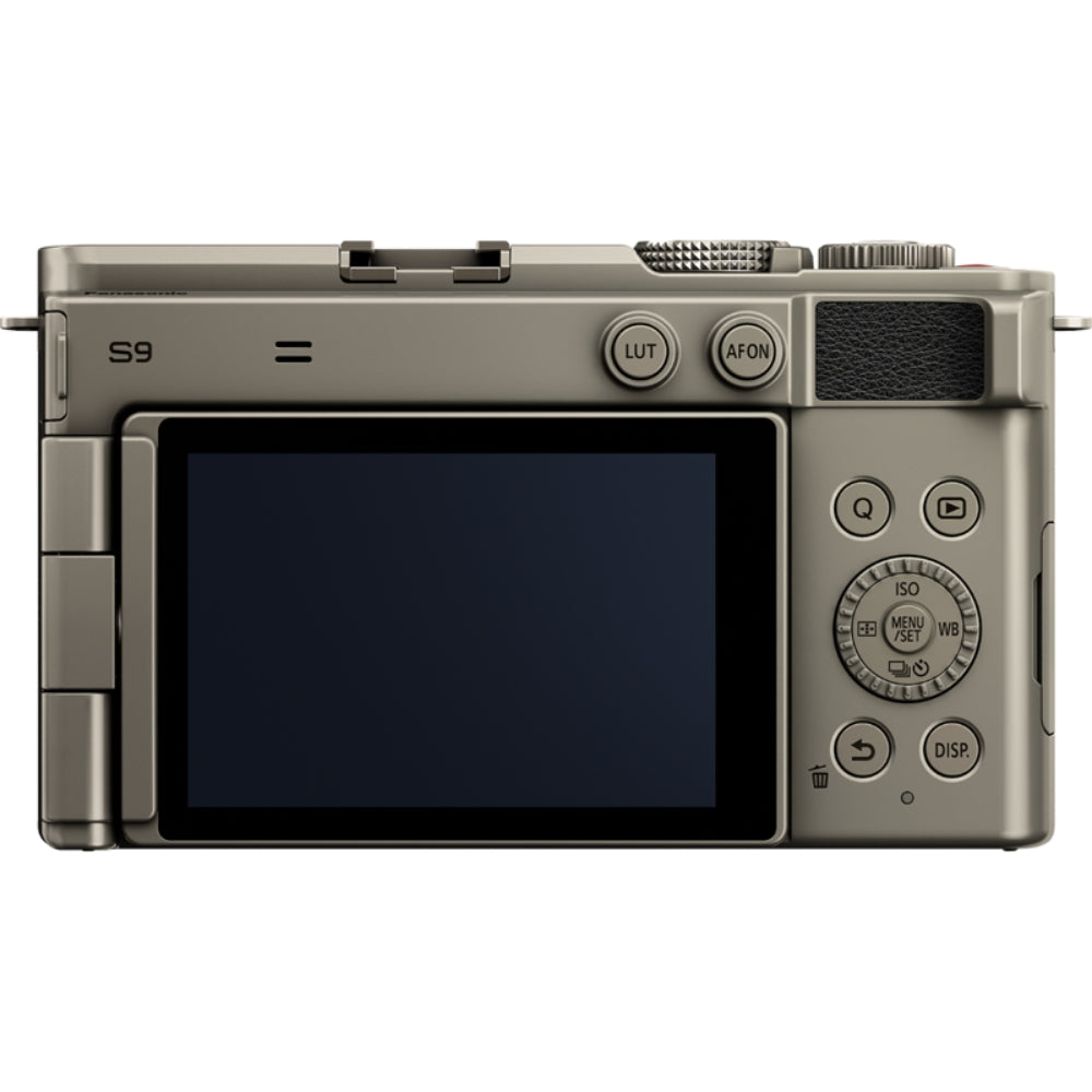 Panasonic Lumix S9 mirrorless camera with 18-40mm F/4.5-6.3 lens, professional video camera setup.