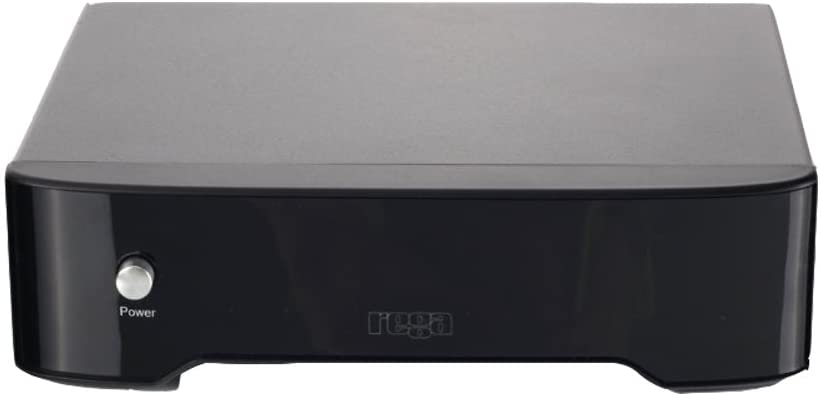 Rega Fono MM phono preamp with compact design and control knobs, designed for high-quality vinyl record playback.