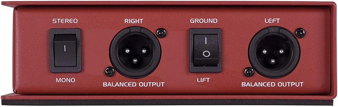 Samson MCD2 Pro DI box with XLR and 1/4-inch input and output connections, black metal enclosure for professional audio use