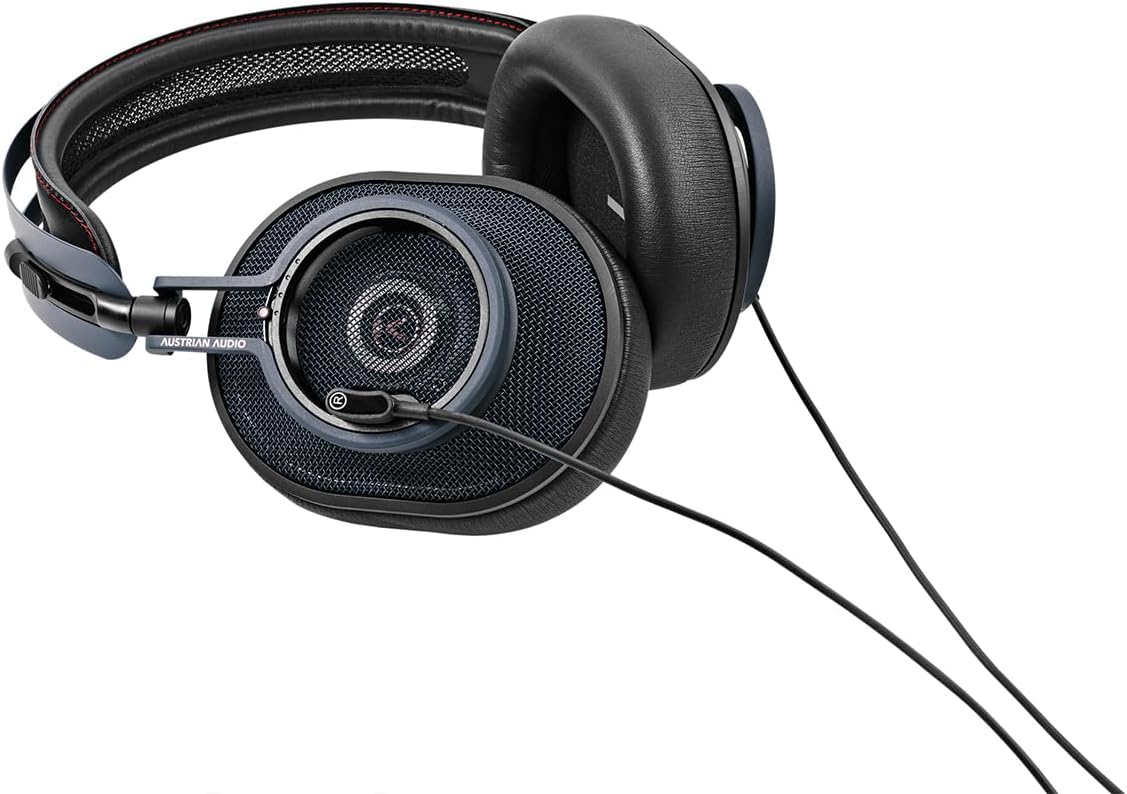 Austrian Audio The Composer wired headphones with over-ear design, black ear cups, and headband, on a plain background.