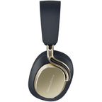 Bowers & Wilkins Px8 S2 wireless headphones with sleek black design and padded ear cushions, shown from a side angle.