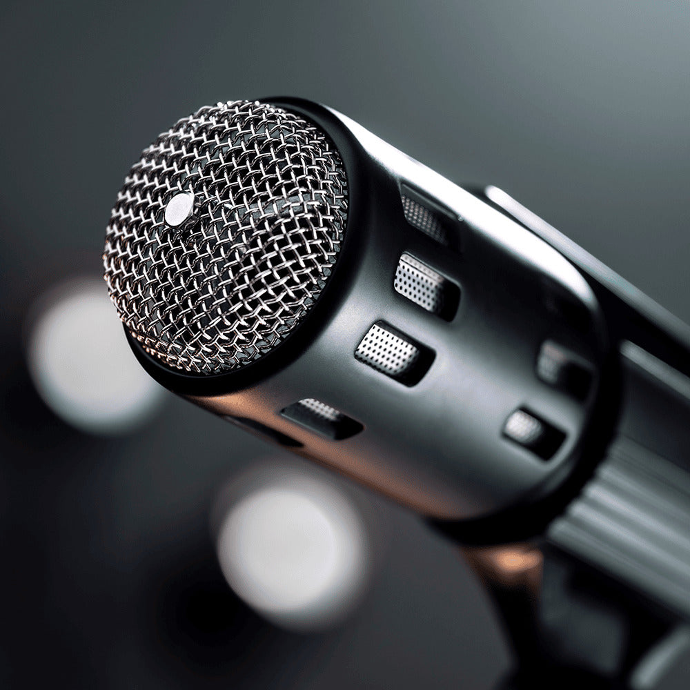 Warm Audio Retro 64 dynamic microphone in matte black finish, featuring vintage design and sturdy build.