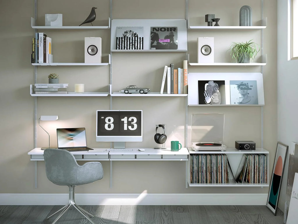 KEF Q1 Meta passive bookshelf speakers shown in black with sleek design and compact build, ideal for home audio setups.