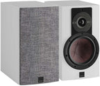 DALI Rubikore 2 passive bookshelf speakers with black finish, front grille, and compact design for home audio setup.