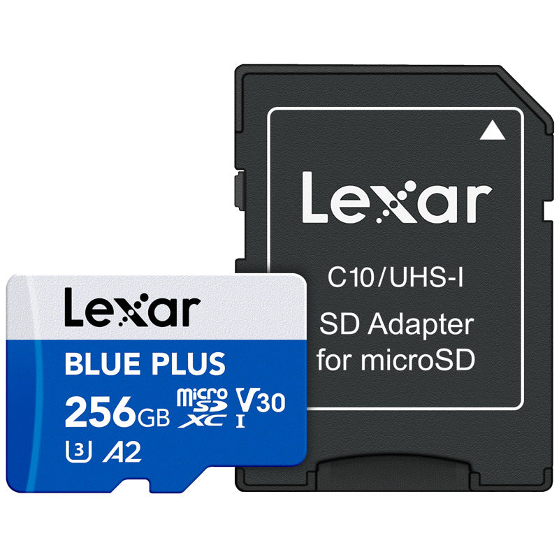 Lexar Blue Plus microSDHC/SDXC UHS-I memory card with SD adapter, compact storage solution for cameras and devices