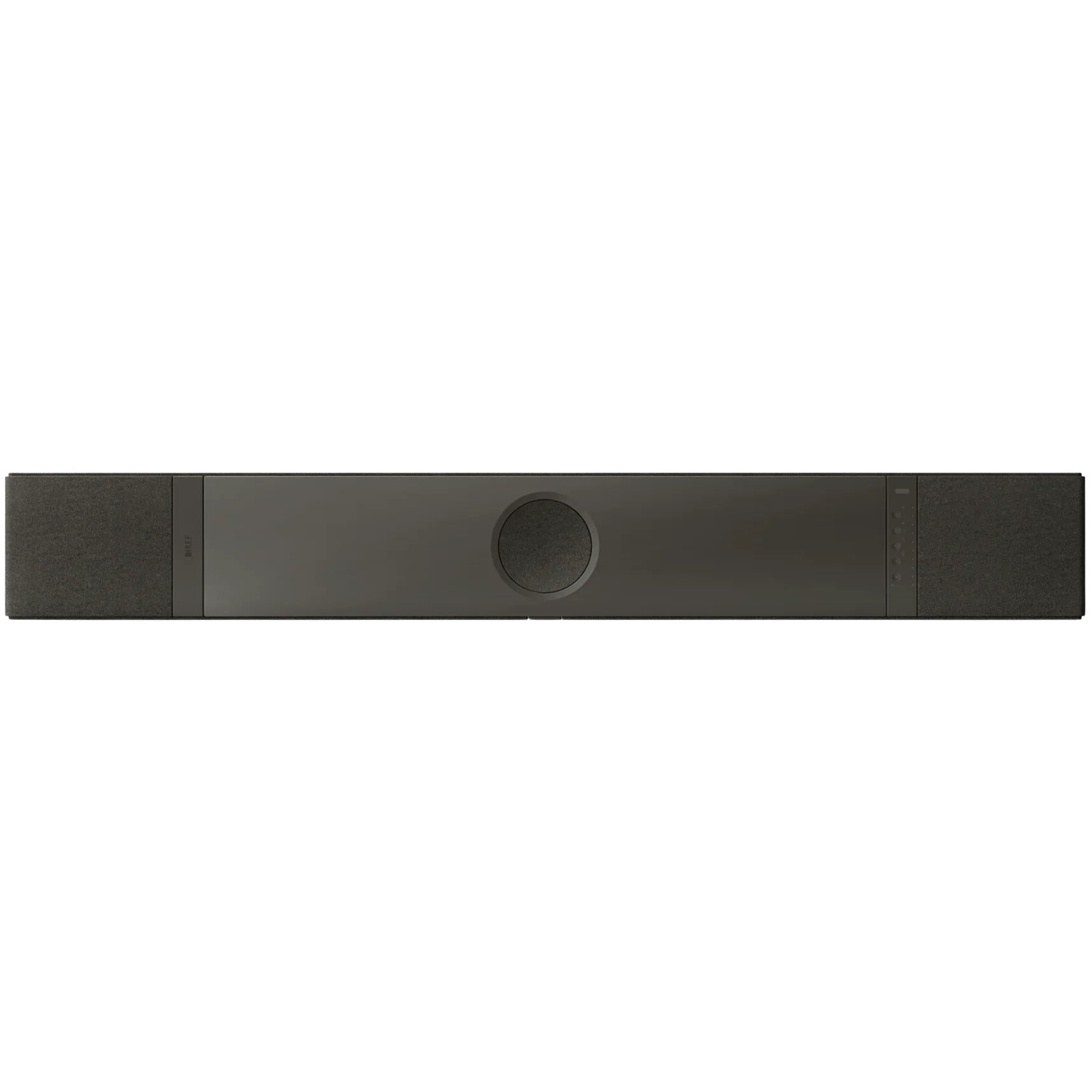 KEF XIO soundbar with sleek black design, featuring multiple speaker drivers for immersive TV sound and high-quality audio.