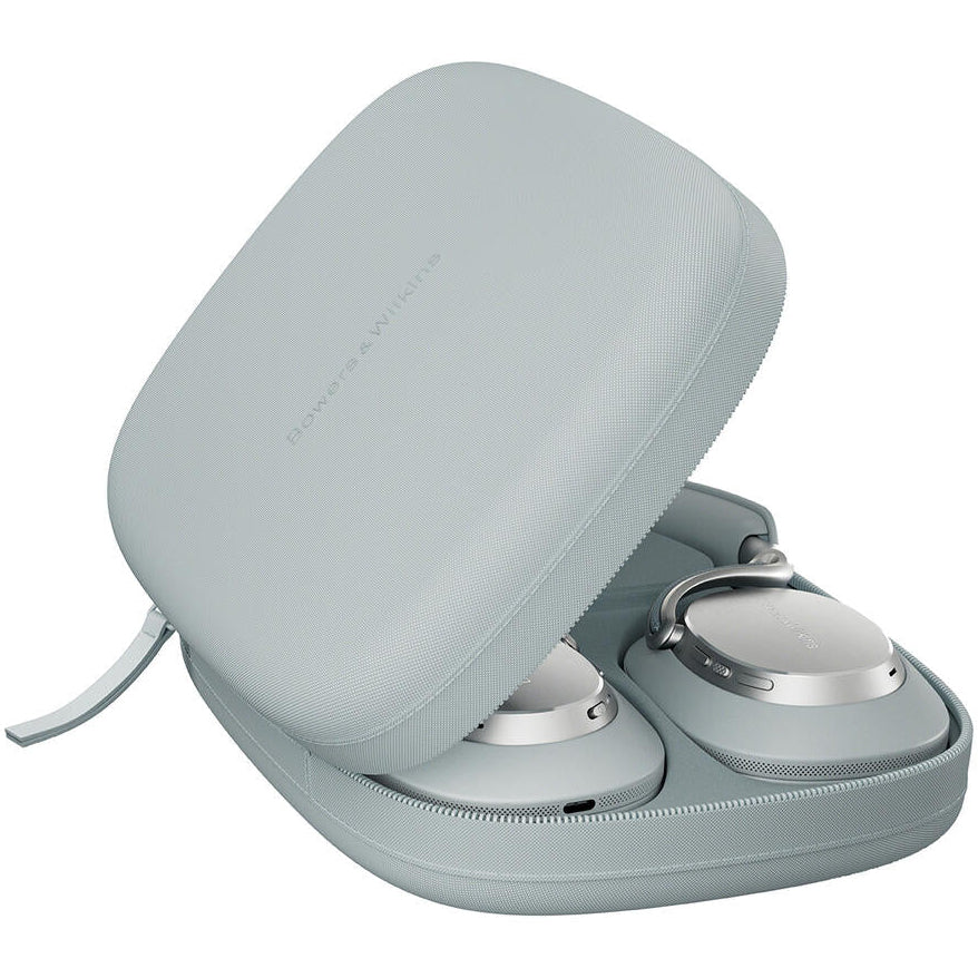 Bowers & Wilkins Px8 S2 wireless headphones with sleek black design and padded ear cups on a neutral background.