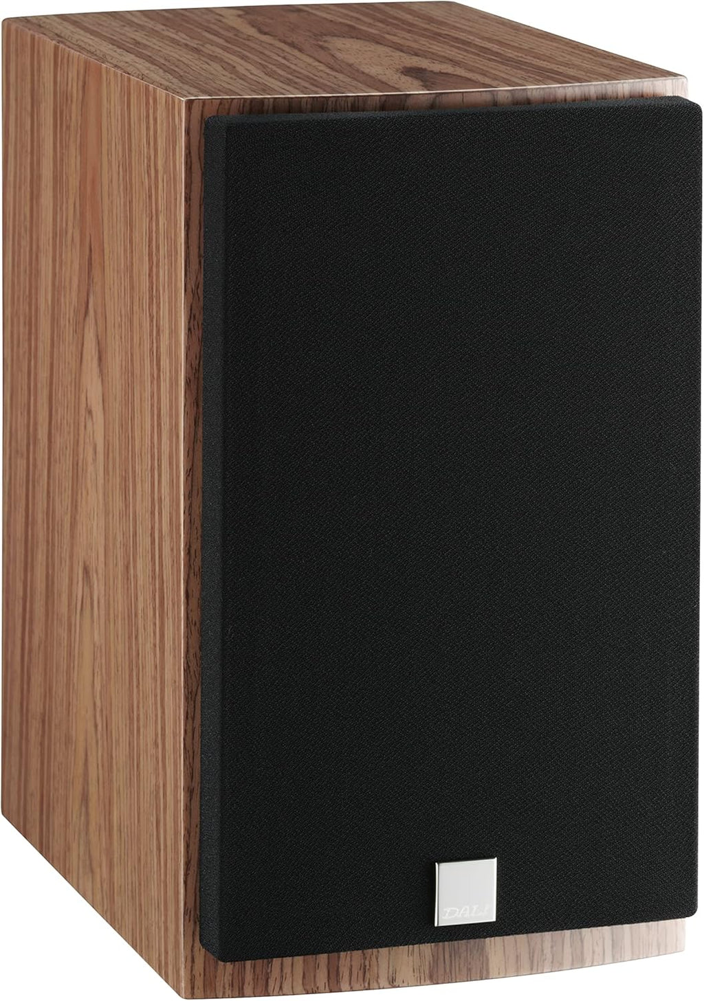 DALI Menuet passive bookshelf speakers with wood veneer finish and compact design for rich sound quality.