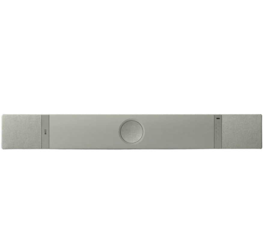 KEF XIO soundbar for TV with sleek black design, featuring multiple speaker drivers for immersive audio.