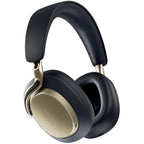 Bowers & Wilkins Px8 S2 wireless headphones with sleek black ear cups and headband, showing a close-up side view.