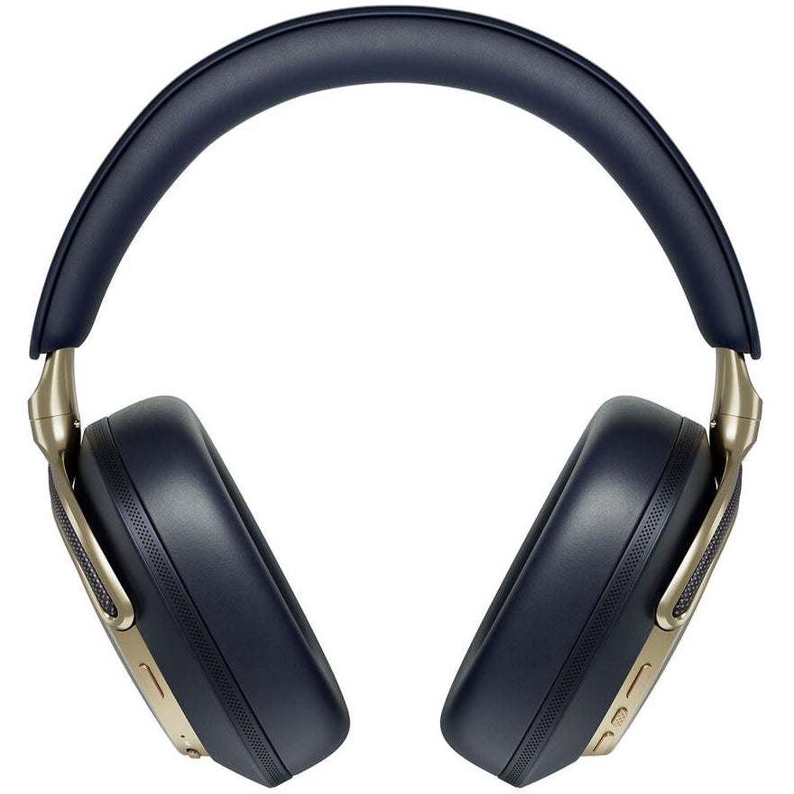 Bowers & Wilkins Px8 S2 wireless headphones with sleek black design and plush ear cushions on a neutral background.