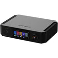Eversolo EverSolo DMP-A10 music streamer front angle view showing sleek black design and connection ports.