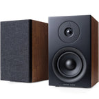 Argon Audio Forus 4 passive bookshelf speakers with wood finish and compact design, ideal for home audio setups.