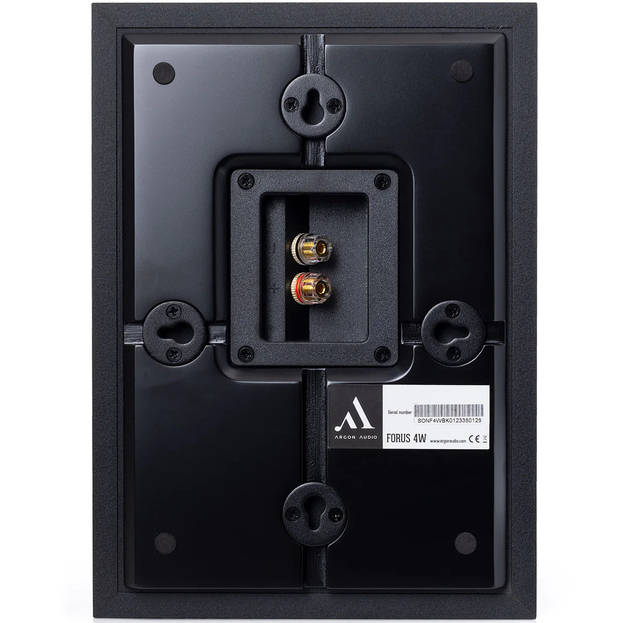 Argon Audio Forus 4 wall-mounted outdoor speaker with black weather-resistant enclosure and sleek design.