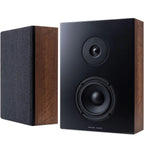 Argon Audio Forus 4 wall-mounted in-wall and outdoor speakers installed outdoors with sleek black enclosures