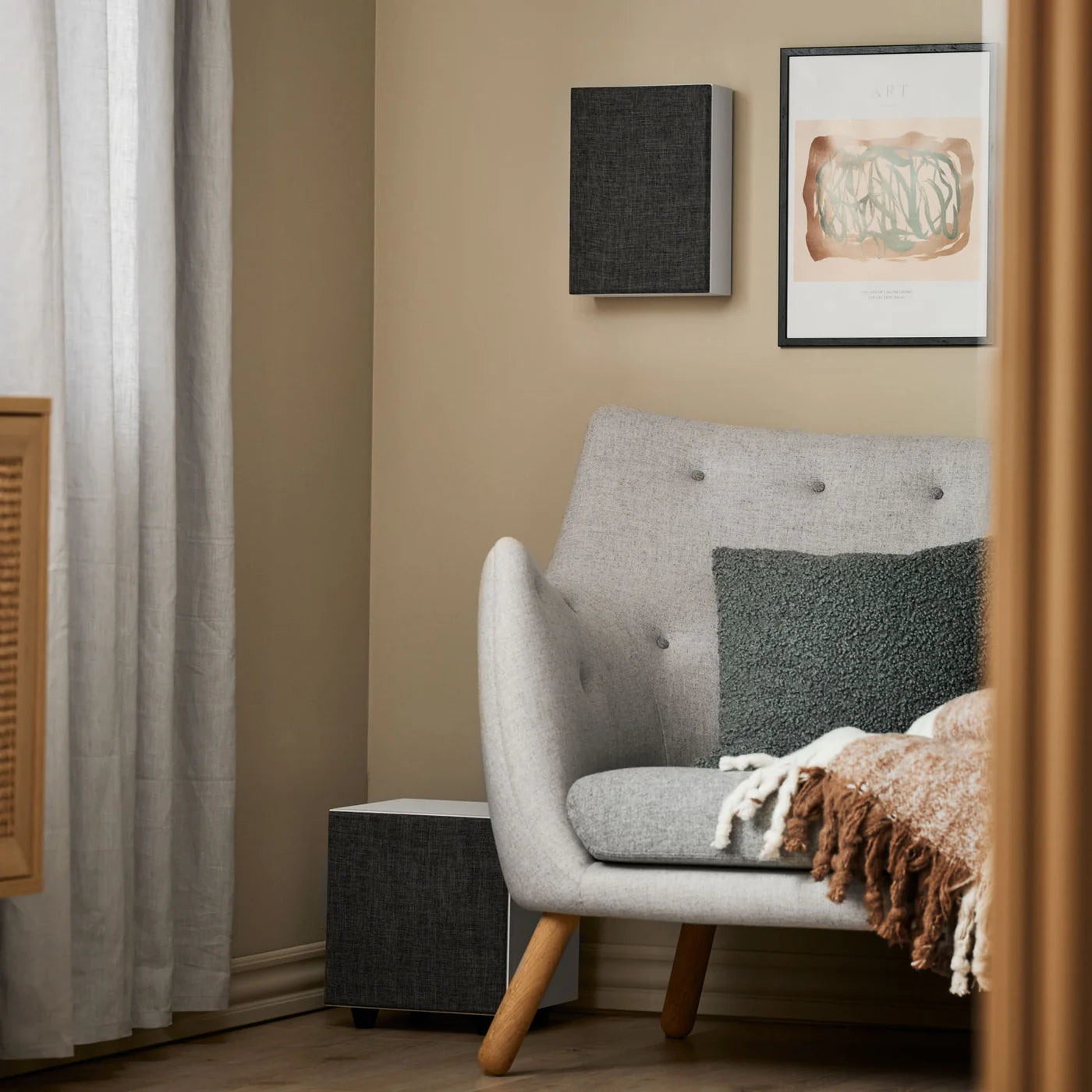 Argon Audio Forus 4 wall in-wall and outdoor speakers with white enclosures and sleek design, suitable for indoor and outdoor use.