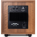 Argon Audio Malmö Sub 10 subwoofer with black finish, compact design, and bass port for deep, powerful sound.
